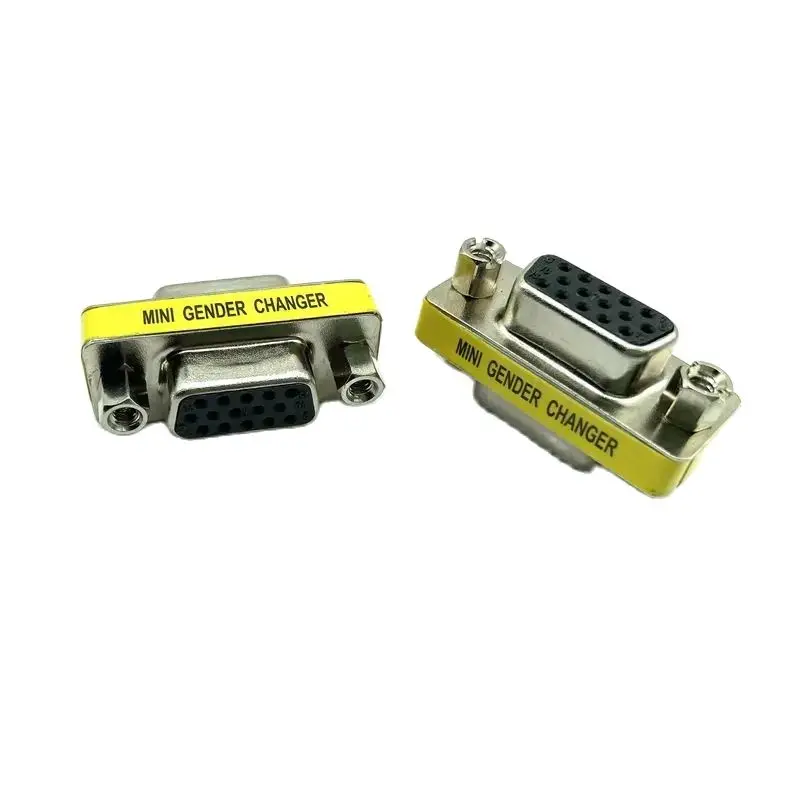 Adapter żeński do żeńskiego VGA kabel VGA złącze przedłużające prostego podwójnego złącza żeńskiego z 15 dołkami do 15-dołkowego żeńskiego