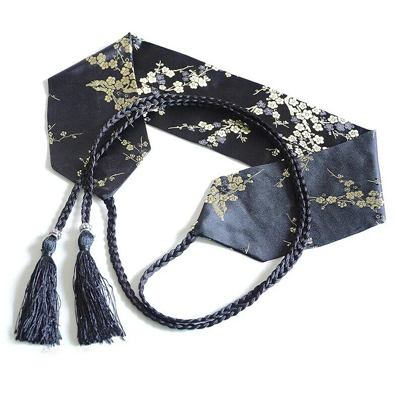 2022 nova moda cintura feminina luxo bordado flor decoração tecido material elegante versátil borla corda cinto de cintura