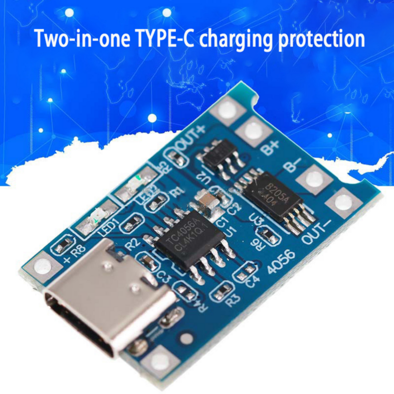TP4056 1A بطارية ليثيوم شحن لوحة تركيبية TYPE-C واجهة USB شحن حماية اثنين في واحد