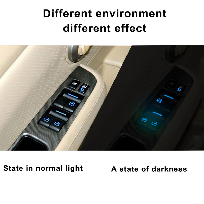 Botão da janela do carro luminoso adesivo interruptor levantador noite brilhante botão fluorescente decalques carros interior adesivos acessórios de automóveis