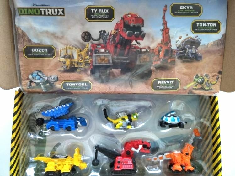 Dengan Kotak Asli Dinotrux Truk Dinosaurus Dapat Dilepas Mainan Mobil Model Mini Hadiah Anak-anak Model Dinosaurus