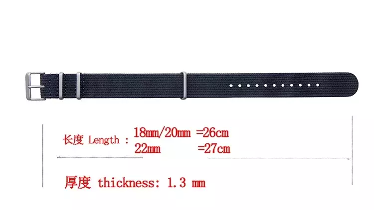 ミリタリーストラップnato-ナイロンウォッチストラップ,18 20mm,22mm,ストライプ,交換用時計アクセサリー