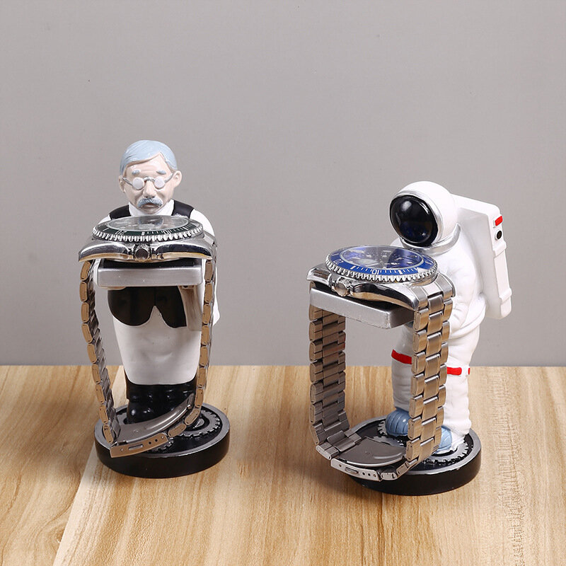 Soporte de reloj de Robot de dibujos animados, Base de soporte de Apple Watch, soporte de exhibición de relojes de astronauta creativo, almacenamiento de accesorios de mesa