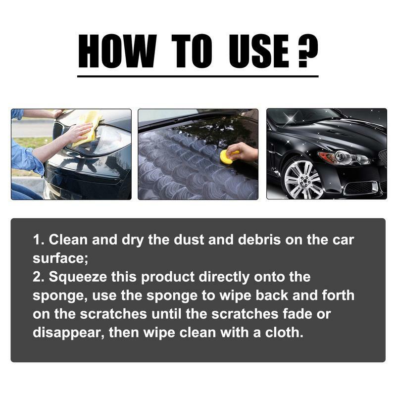Car Scratch Repair Remover com Esponja e Toalha, Auto Limpeza Suprimentos, Depilação e Polimento Cuidados
