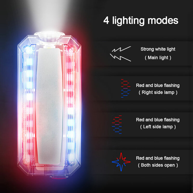 Mini USB ładowanie czerwony/Bule ostrzeżenie światło nocne bezpieczeństwo w nocy bieganie światło stroboskopowe światło awaryjne ramię lampa policyjna