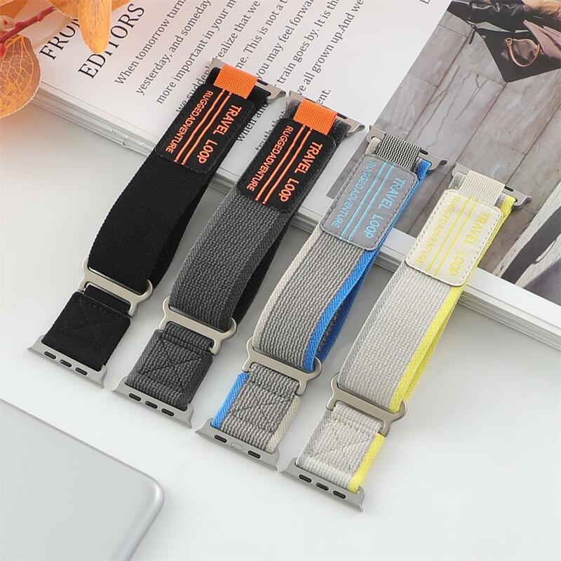 Trail loop for Apple watch ultra Band 49mm 44mm 40mm 45mm 41mm 38mm 42mm Nylon Leather bracelet iWatch series se 7 6 5 3 8 strap