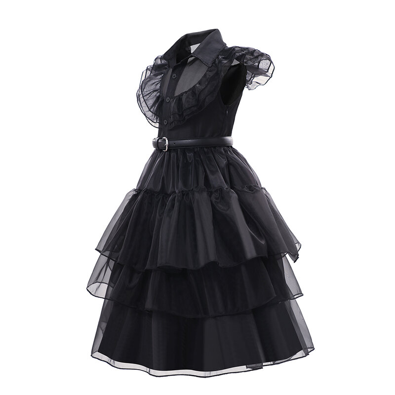 Wednesday Costume for 3-12T Girl Carnival Halloween Black Events Cosplay Dress Fashion Gothic Vestido Kids Evening Party Clothes