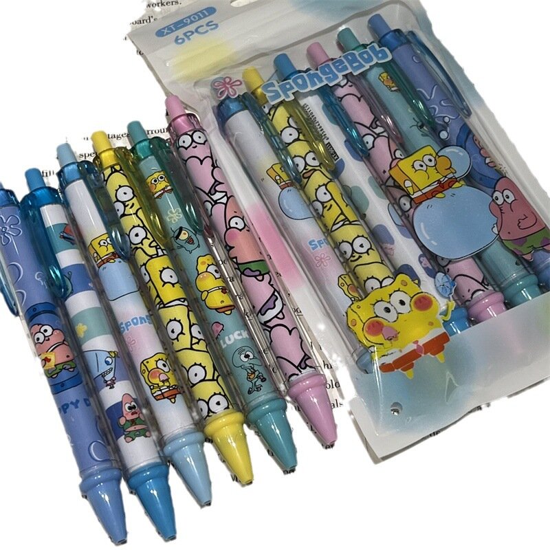 Гелевая ручка губка-Боб, 0,5 мм, кавайная мультяшная ученическая письменная творческая ручка для рисования, принадлежности для аниме, офисные и школьные канцелярские принадлежности