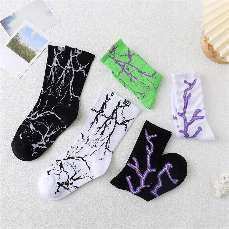 Mann Socken Mode Casual Blitz Graffiti Socken Lustige Glückliche Männlichen Atmungsaktive Baumwolle Socken Harajuku Kawaii Chaussette