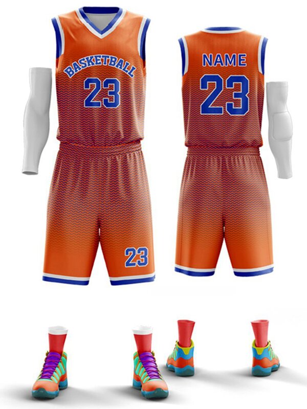 2023 Sommer neue Männer Jugend Basketball Anzug maßge schneiderte College-Team Uniformen schnell trocknen atmungsaktive Erwachsenen Basketball-Kleidung