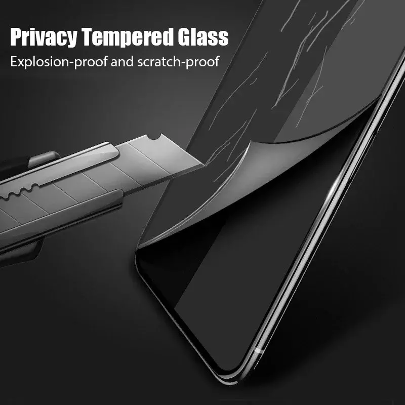 Pelindung layar privasi, 3 buah pelindung layar Privasi untuk Xiaomi Redmi A1 12C 10C 10A 9T 9C 9A 8 Anti-Spy kaca Tempered untuk Redmi K40 K50 K60 Pro Glass