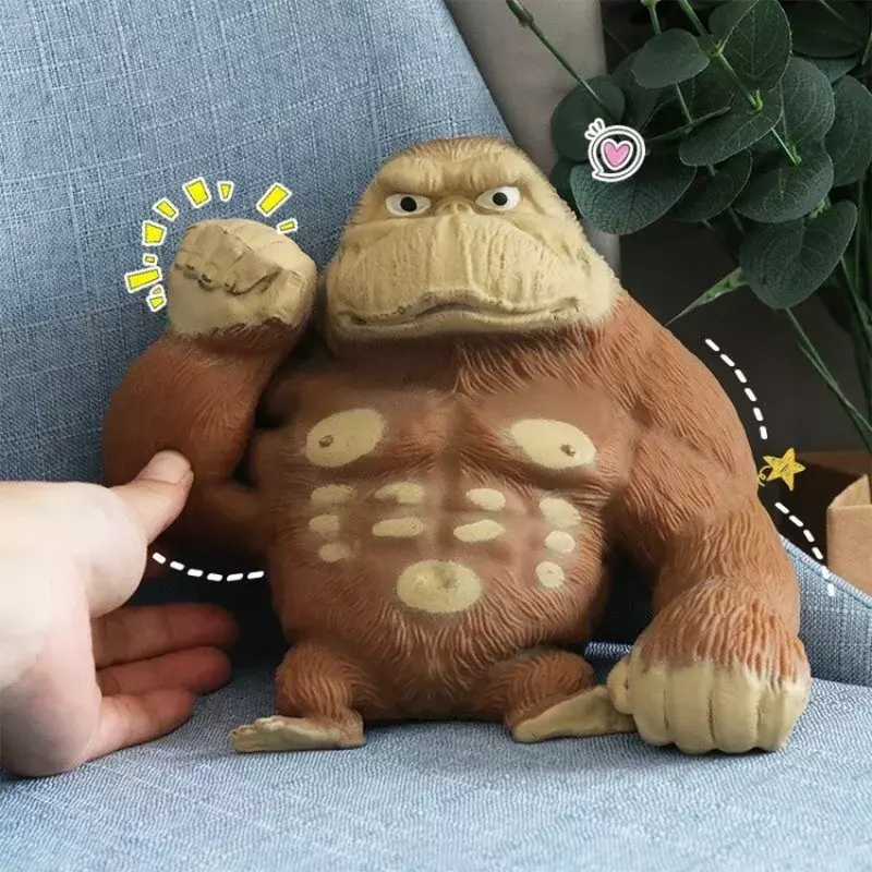 PEBig-Giant Spongy Squishy Fidget Toy para Adultos e Crianças, Elastic Monkey Antistress Toy, Soft Fun Gift, Orangotango Influenciador