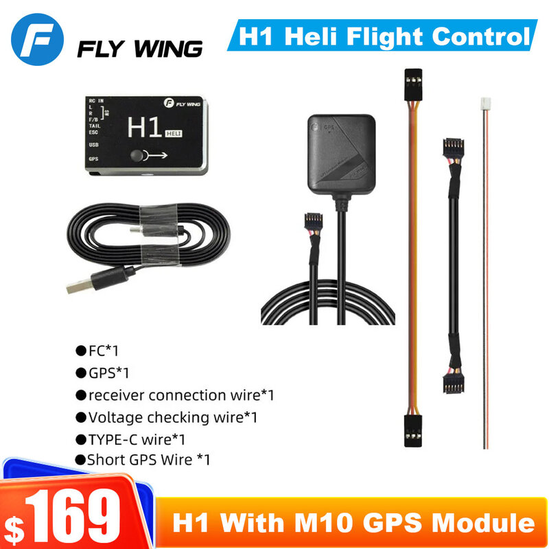 Flywing-H1 Heli Autopilot 3D Flight Control RC Helicóptero, Flybarless Gyro System, M10 Módulo GPS para ALIGN SAB Helicóptero Escala