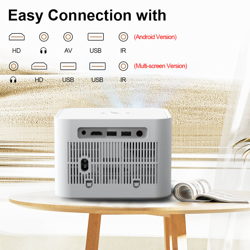 ThundeaL proyektor Mini TD91, proyektor portabel HD penuh 1080P 4K Video 5G WIFI Android TD91W Home Theater Cinema Beamer