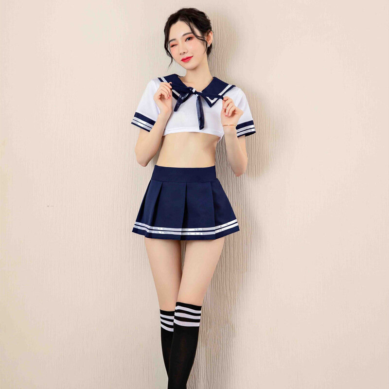 Vrouwen Sexy Cosplay Lingerie Student Uniform School Meisjes Erotische Kostuum Jurk Vrouwen Lace Mini Rok Set Kawaii Lingerie