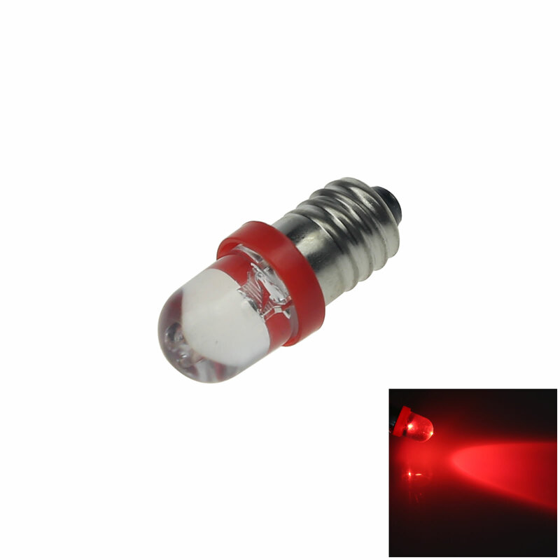 1x Red Bike E10 Screw Blub Instrument Lamp 6V-12V 1 Emitters In-Line LED Z20088