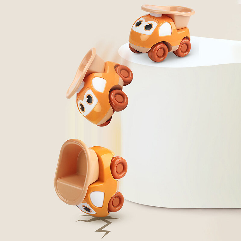 Cute Cartoon Children's Inertia Sliding Engineering Vehicle Baby Cute Fun Return Car Boys Girls Car Model Gift Toys