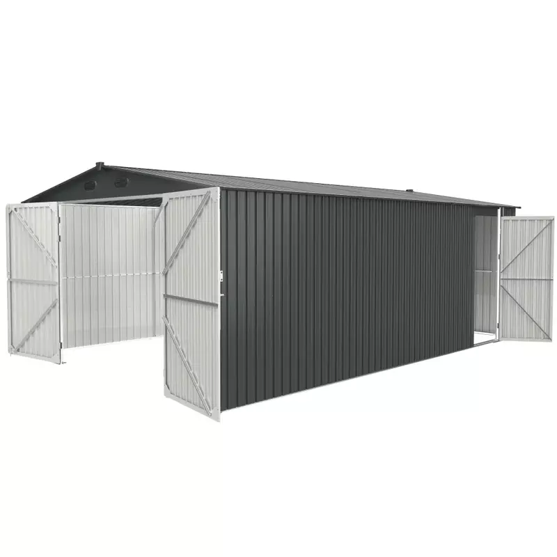 Outdoor Storage Shed 20x13 FT, Metal Garden Shed Backyard Utility Tool House Building with 2 Doors and 4 Vents