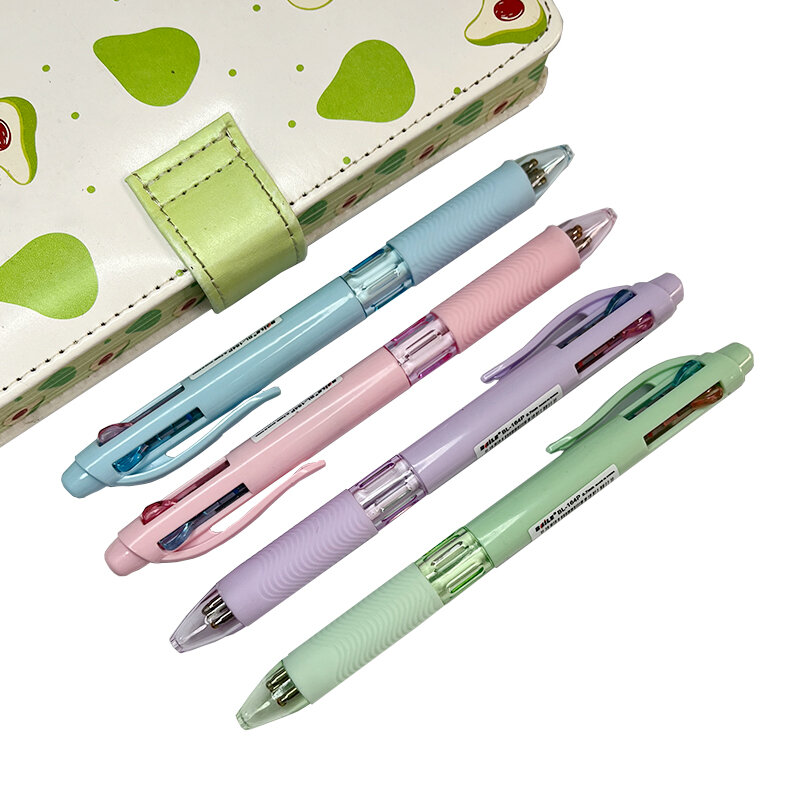 4 в 1, разноцветные шариковые ручки с черными, синими, зелеными и красными чернилами