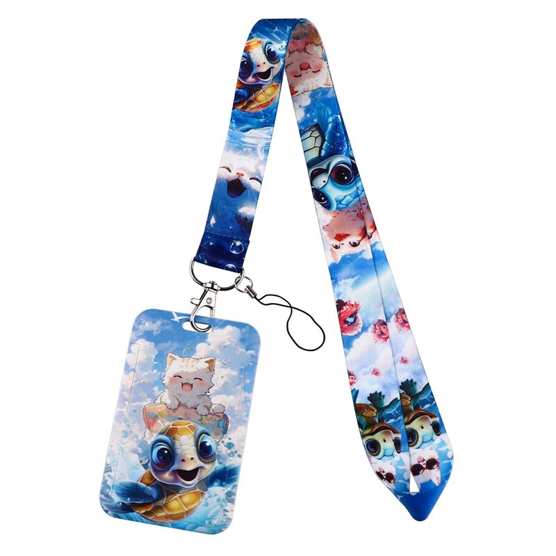 Cordino con tracolla blu mare per chiave ID Card Turtle Beach Charm Strap porta Badge USB fai da te Hang Rope portachiavi accessori regali