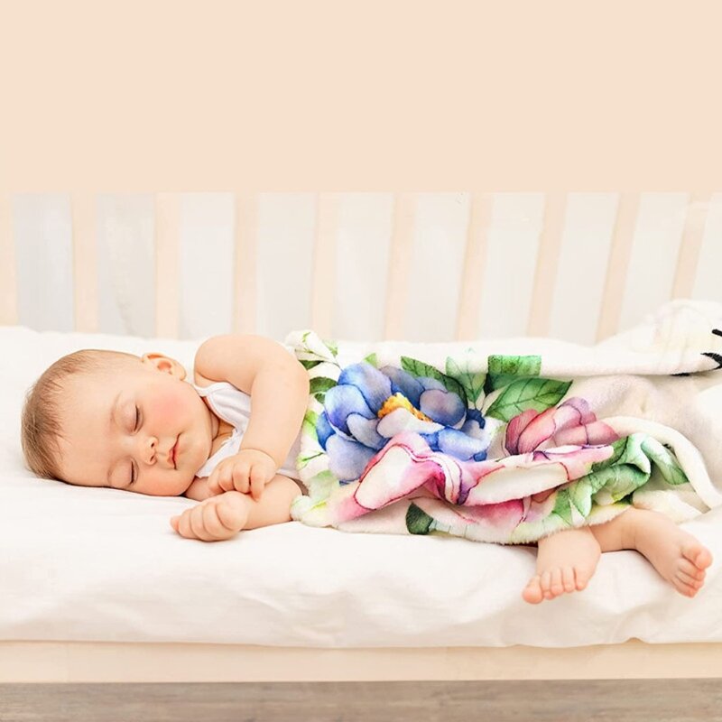الفانيلا الطفل معلم بطانية الأزهار المطبوعة الوليد الولادة النمو الشهري سجل بطانية للجنسين قماش للف الرضع التصوير الدعائم