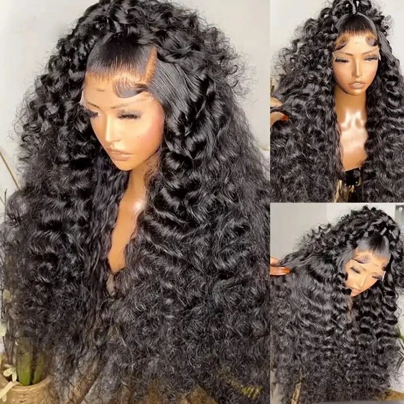 13x4 13x6 HD Transparent Lace Front Human Hair Wigs Brazilian Deep Curly Water Wave 360 Human Hair Lace Frontal Wig For Women
