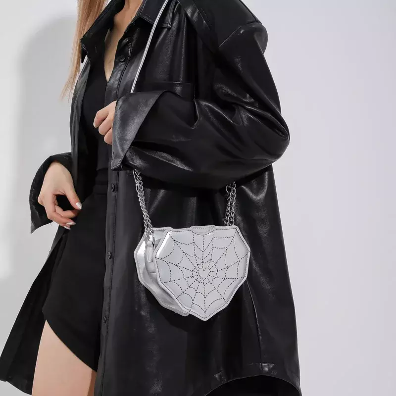 Миниатюрная сумка через плечо для женщин, роскошная Серебристая Сумочка, кошелек 2024, модная сумка с любовным сердцем, трендовая дизайнерская сумка через плечо из лакированной кожи