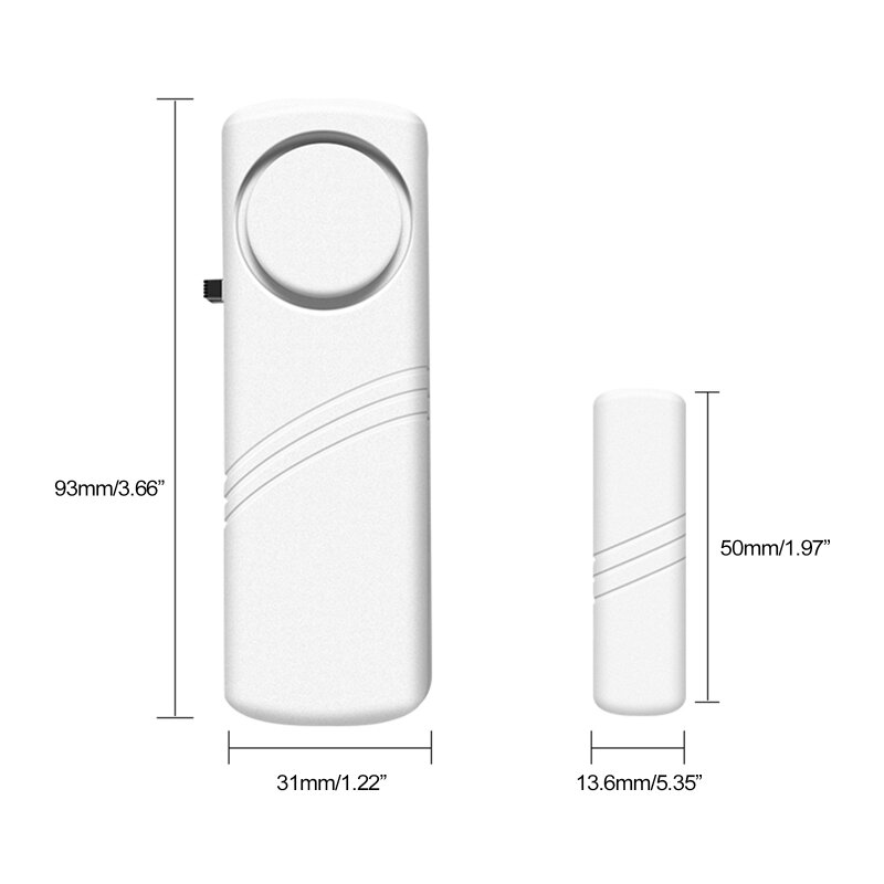 Alarm Pintu Jendela Nirkabel Sensor Kontak 90dB Sensor Alarm Lonceng Pencuri Anti-Pencurian untuk Anak-anak Keselamatan Rumah