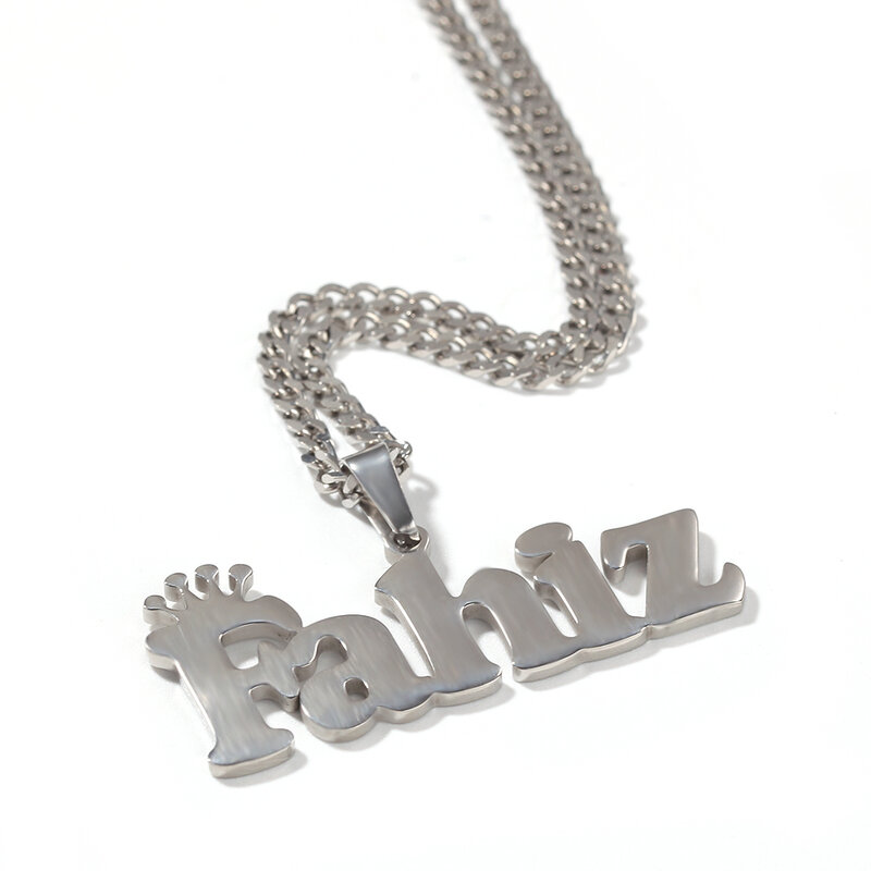 Uwin-collar de acero inoxidable con nombre personalizado, joyería de moda de hip hop