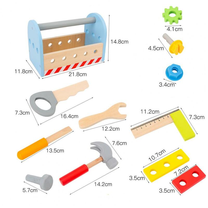 1Set Screw Toys Attractive Sturdy Anti-scratch for Toddler Wooden Construction Toys Educational Tool Box
