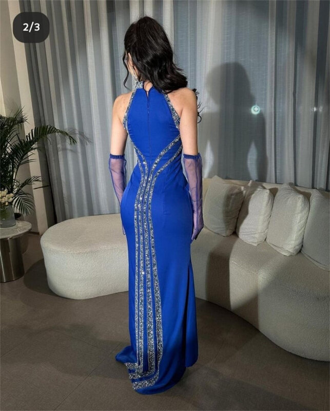Lucy luxuriöses Party kleid für Hochzeits gast kleider für Frauen Abendkleid Meerjungfrau sexy blaue Pailletten eid al-fitr Ballkleider