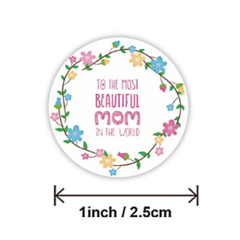 Etiqueta de etiqueta Kraft em forma redonda, Doce Design Floral para Presentes Mamãe, Wrap Tags para Presentes, Feliz Dia das Mães, 50-500Pcs