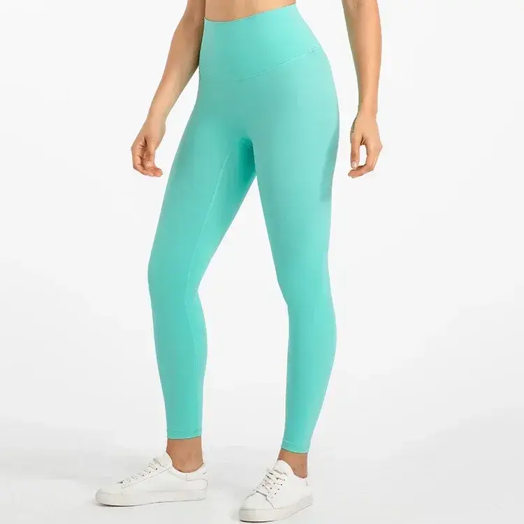 Lulu pantaloni da Yoga a vita alta Ultra morbidi Sport donna 25 ''Leggings da allenamento in Nylon elasticizzato senza cuciture anteriori collant atletici