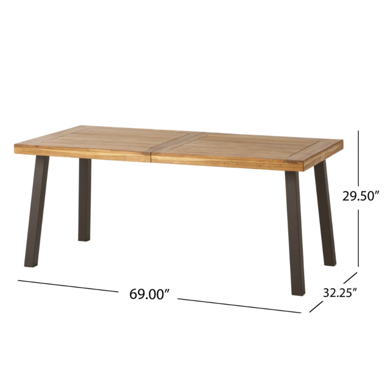 BOUSSAC Natural Stained Acacia Wood Dining Table