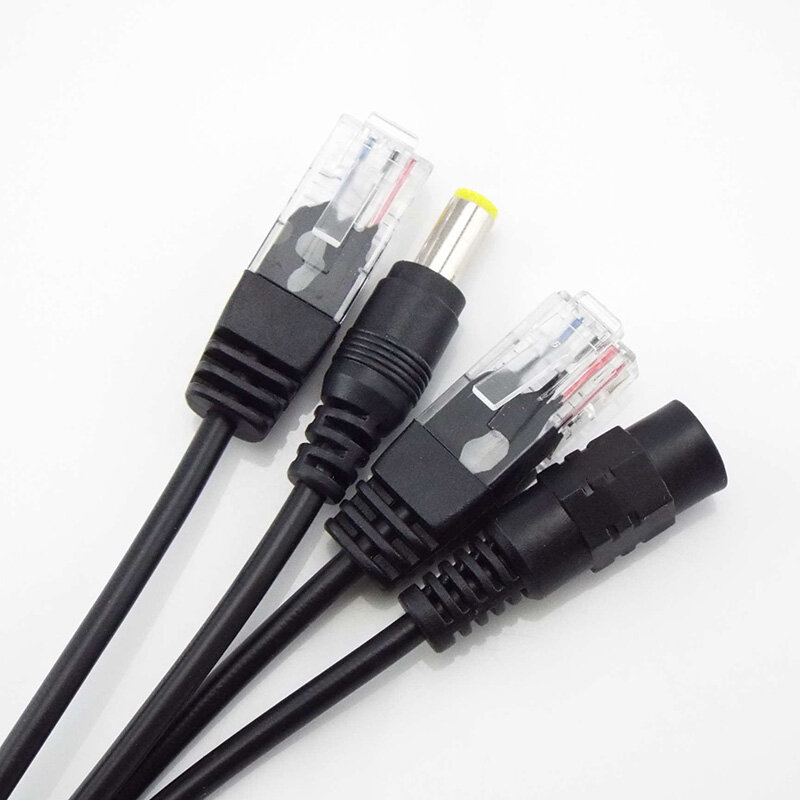 POE przejściówka Adapter do kabla zasilacz 12V kabel wtryskiwacz PoE zestaw do kamery Cctv 5.5*2.1mm