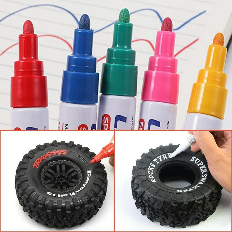 12 Colors Tire Paint Pen for 1/10 RC Crawler RC4WD TRX4 Defender SCX10 90046/47 YIKONG RC4WD 1/14 Tamiya RC Truck Scania 770S
