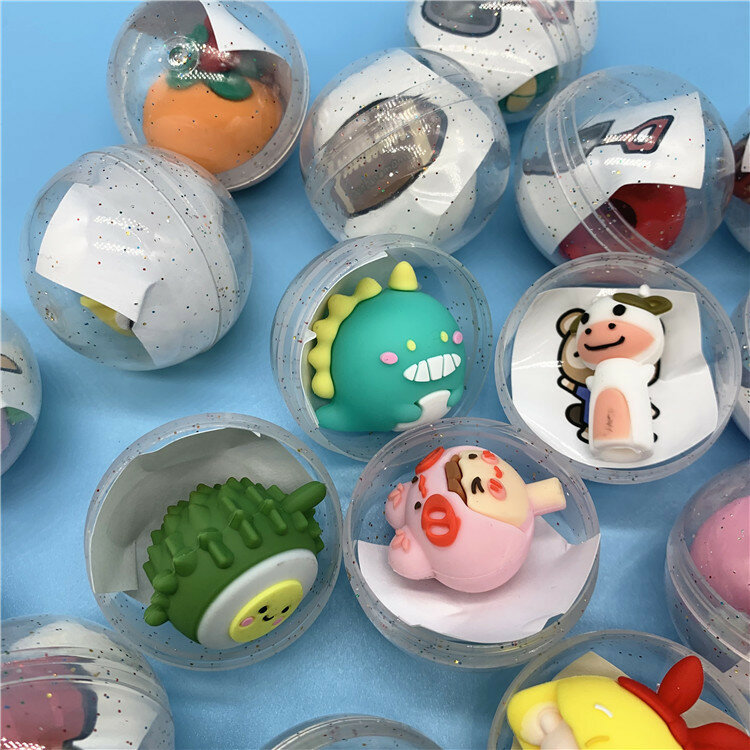 10pcs 45mm Novelty Funny Relaxing Toy Mixed Surprise Egg Capsule Egg Ball Model Puppets Toys Ramdom Mix For Vending Machine