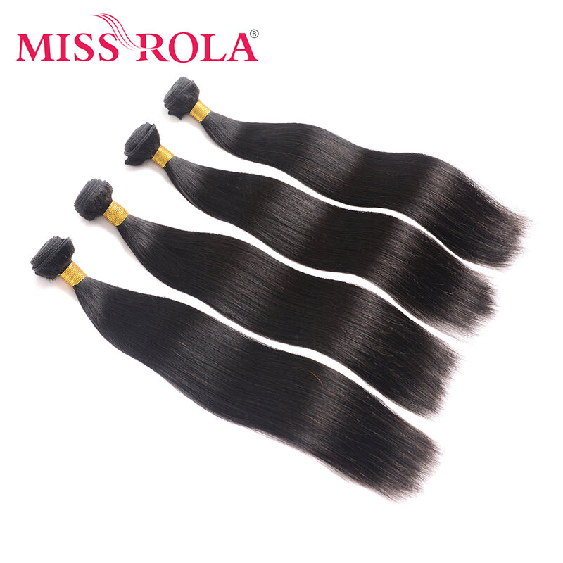Miss rola cabelo brasileiro tecer pacotes 100% cabelo humano em linha reta 8-40 Polegada disponível cor natural remy duplo tramas