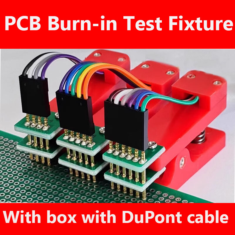 Test stand PCB clip Single/double 2.54 2.0 1.5 1.27mm spacing Clamp Fixture pogo pin Download Program Burn with Box DuPont
