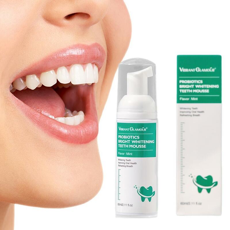 60ml Teeth Whitening Cleaning Mousse Repair Caries Freshens Oral Cleaning Breath Remove Tooth Stain Gingival Dental Care Essence
