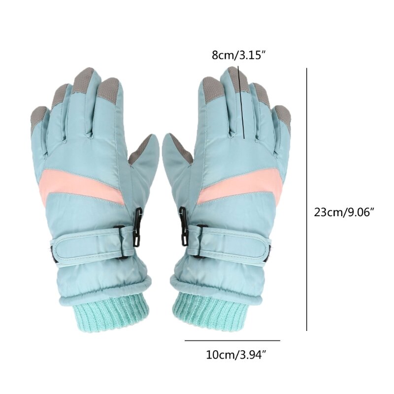 1 пара зимних варежек с длинными пальцами, водонепроницаемые детские перчатки, ветрозащитные лыжные варежки