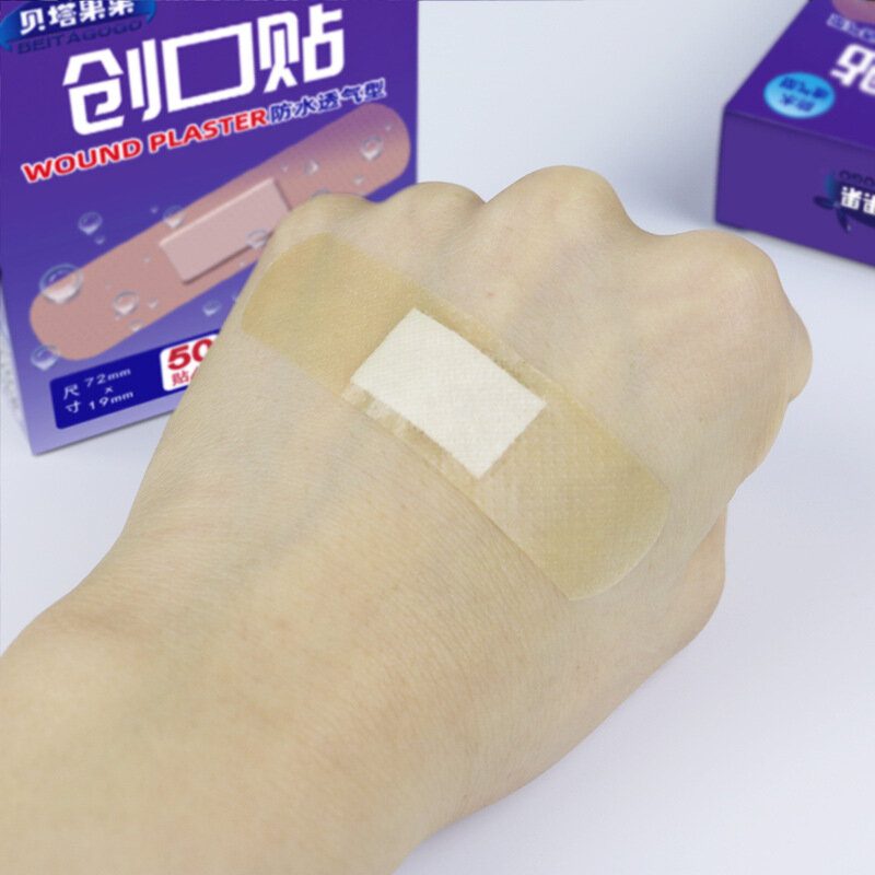 50pcs Translucent Waterproof Bandage Hemostatic Bandage Home Necessities Small Wounds First Aid Supplies Anti-wear Heel Stickers