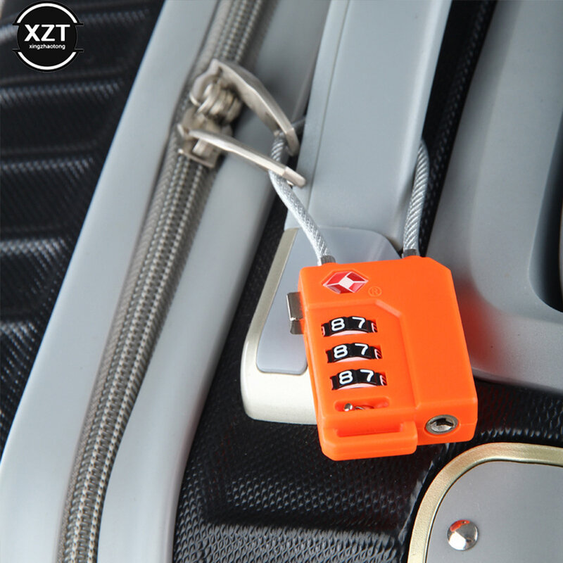 Candado de combinación de equipaje portátil, Cable de seguridad aprobado por TSA, candado de equipaje, combinación de 3 dígitos, candado de contraseña
