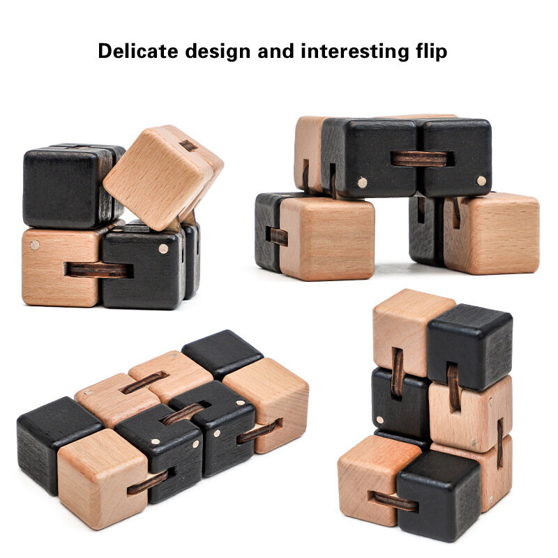 Woodiness Infinite Magic Cube Anti Stress Fidget Toys Easy Play Hand Spinner Office Cubic antistress Toys For Kid Children