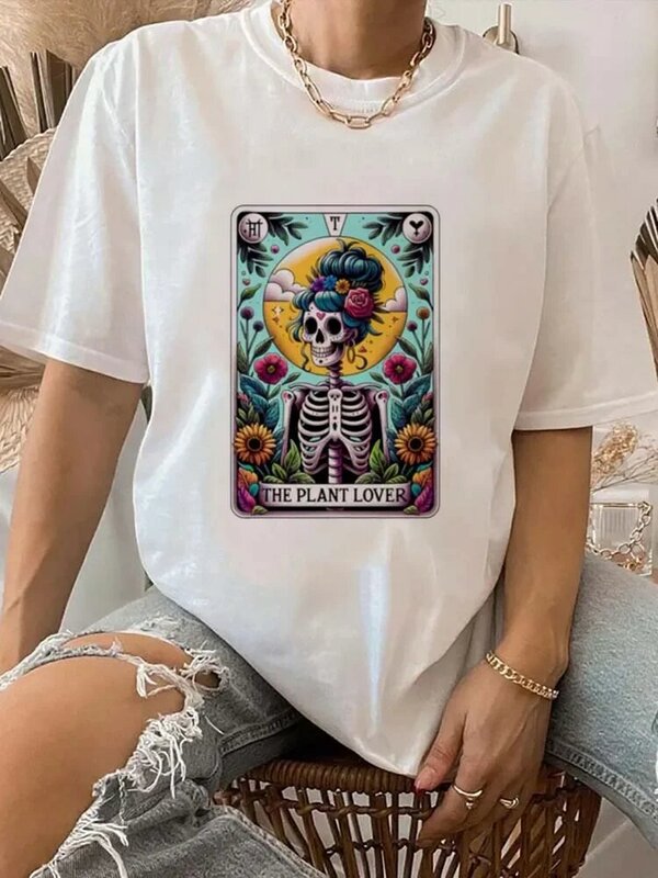 The Shit Show Tarot Brand Printed Clothing Fun Women's O-Neck Top Printed Style Trendy Casual Short Sleeved Plus Size T-Shirt.