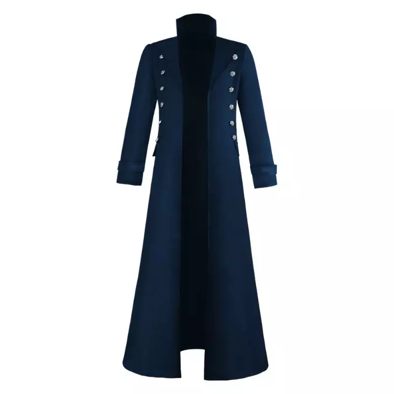 Мужское двубортное приталенное винтажное пальто эпохи среднего века, эпохи Возрождения в готическом стиле, костюм для сцены