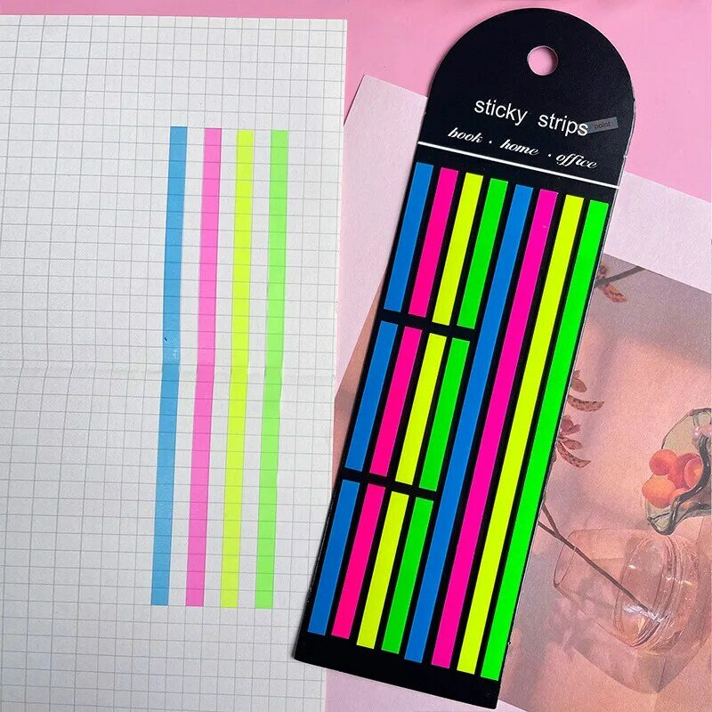 Rainbow Index Sticky Notepads, Alongar Transparente Memo Pad, Papel Adesivo Notas, Material Escolar Papelaria, 160 Folhas
