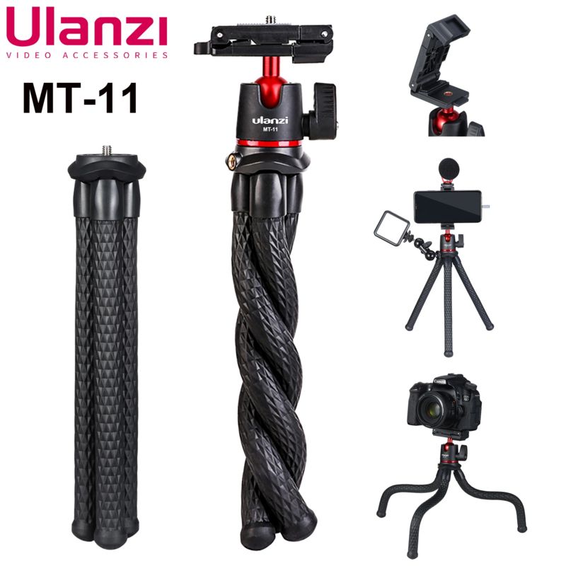 Ulanzi-trípode Flexible de MT-11 para teléfono, soporte de cámara DSLR con Control remoto, patas de pulpo Mini para iPhone 13 14 Pro Max