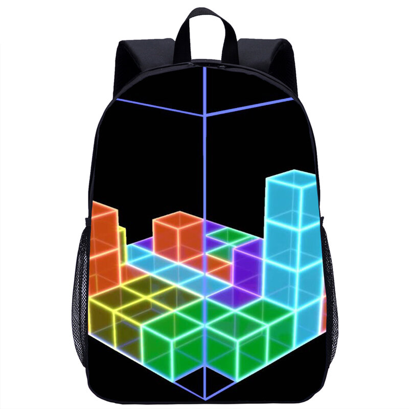 큐브 게임 3D 프린트 백팩, 학생 어린이 책가방, 소녀 소년 책가방, 십대 데일리 캐주얼 백팩, 보관 배낭