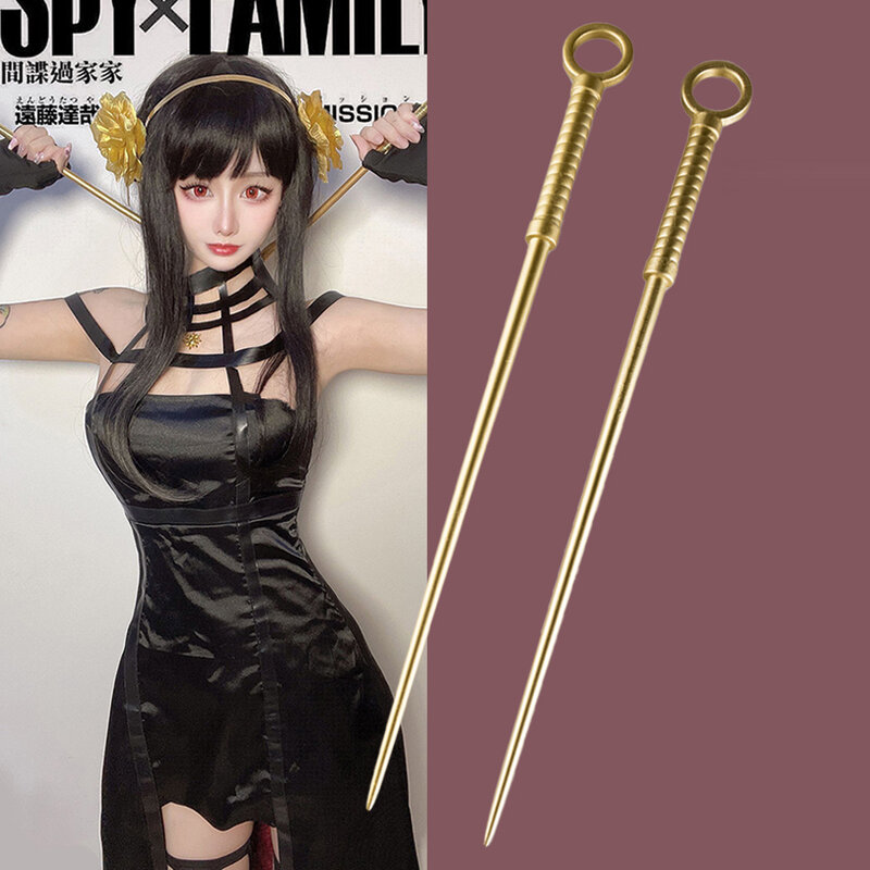 Anime Yor arma Cosplay aghi di plastica dorati spine Princes accessori puntelli per costumi